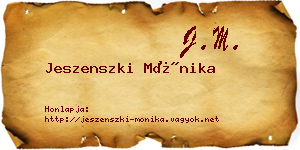 Jeszenszki Mónika névjegykártya
