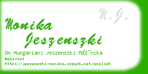 monika jeszenszki business card